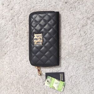 Badgley Mischka Black Quilted Vegan Leather Wallet